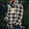 Men Sweatshirt Plaid Thicken Pullover Loose Winter Sweatshirt for Daily Wear