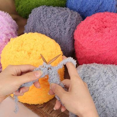 3-fädiges Korallenfleece-Garn - 2 Knäuel für handgestrickte Kindertasche, Schuhe, Mütze, Schal, Mantel - Kostenloser Versand
