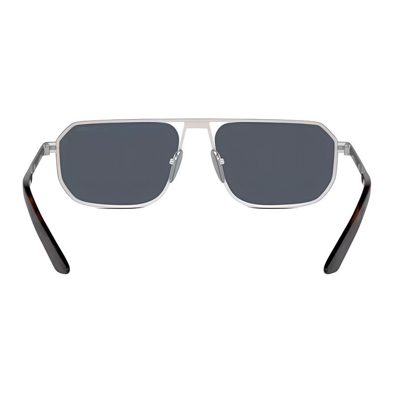Prada Mirror Logo Metal Irregular Sunglasses Men's Silver Gray