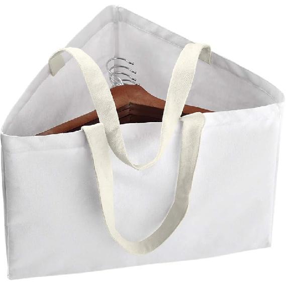 

Clothes Hanger Organizer Holder for Space Saving, Hanger Triangle Storage Bag with Handles for Closet Tidier Laundry Rooms Wardrobe Drying Rack, білий