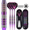YONGDING 2BA Dart Set Aluminum Alloy 156mm 21g for Beginner Intermediate Player Practice Professional Home Club Play with Case Purple