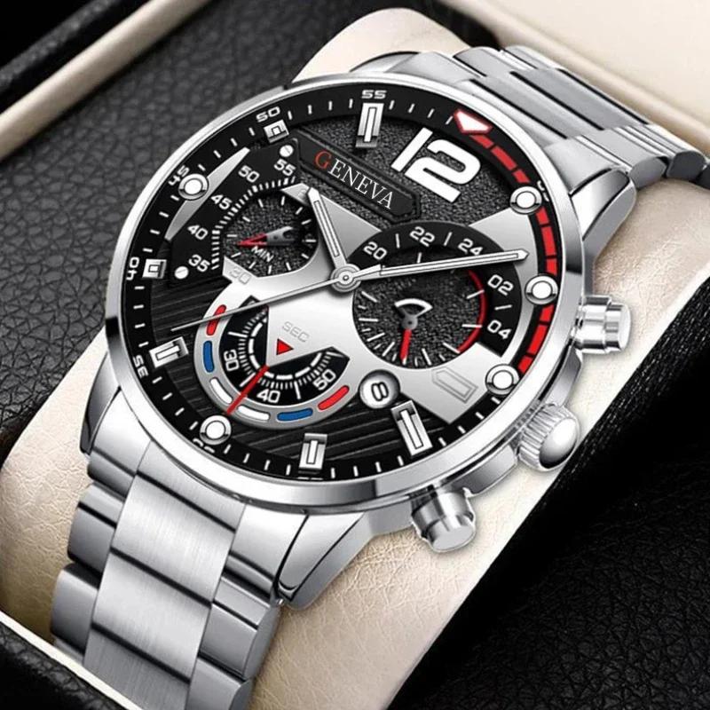 Montre Homme Fashion Mens Sports Watches Luxury Steel Quartz Watch Mens Business Watches Casual Calendar Clock Reloj Hombre