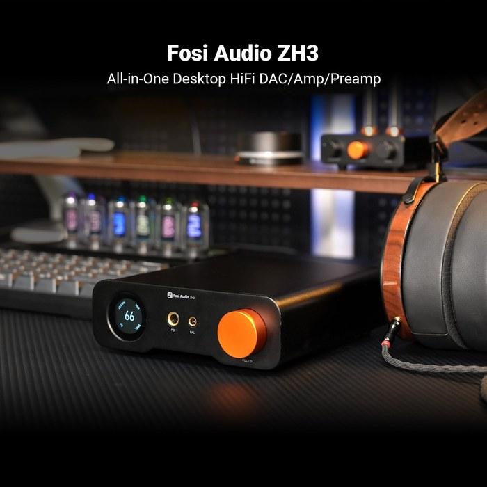 Fosi Audio ZH3 DAC Headphone Amplifier, AKM4493SEQ, XMOS XU316, PCM 768kHz, USB/Optical/Coaxial/RCA/12V Trigger, XLR/RCA/4.4mm/6.35mm, with