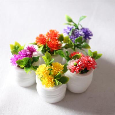 3Pcs 1:12 Dollhouse Miniature Green Plant In Pot Simulation Potted Plants