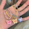 Colorful Beaded Butterfly Necklace: Light Luxury Y2K Style Clavicle Chain for Women