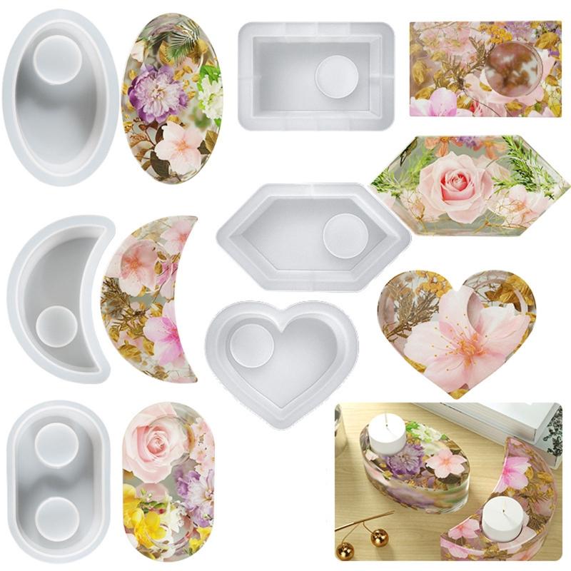 1Pcs Tealight Candle Holder Resin Molds,Silicone Candle Holder Molds for Epoxy Resin Casting,DIY Valentine's Day Gifts