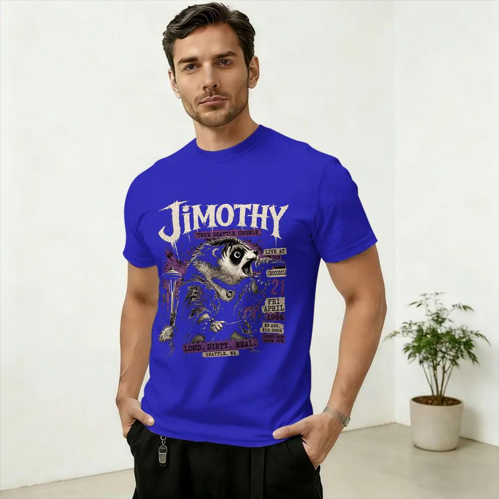 Jimothy True Seattle Grunge T Shirts Unisex's Cotton Crazy T-Shirts Round Collar Tee Shirt Short Sleeve Tops Summer