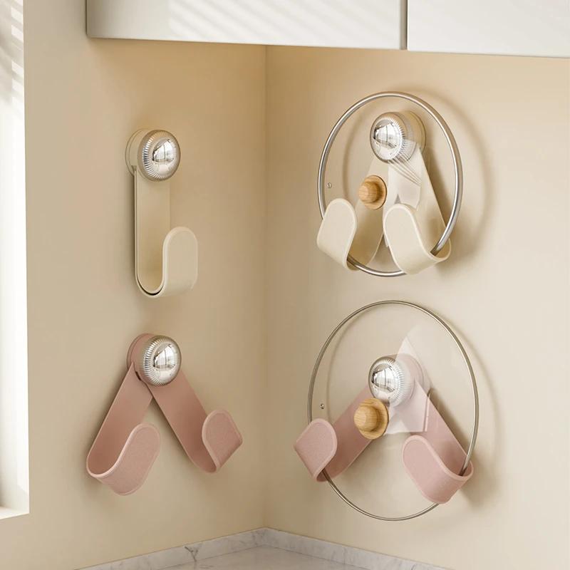 Wall-Mounted Plastic Pot Lid Holder - No Punching Installation, Space-Saving Kitchen Organizer
