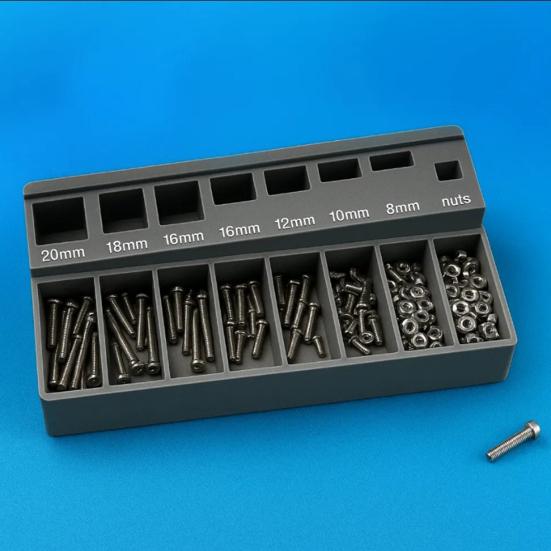 7 Ölçüm Yuvalı M3 Cıvata Ayırıcı Tepsi Hassas M3 Vida Cıvata Boyu Ayırma Kutusu Ağır Hizmet Tipi Küçük Parçalar Vidalar Donanım Düzenleyici