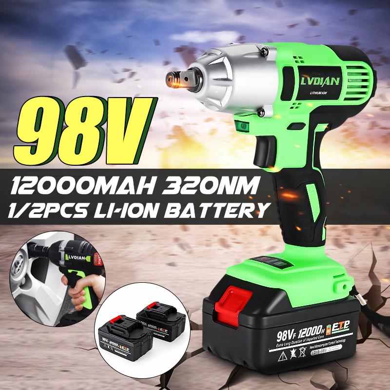 Buy 98V 320Nm Impact Drill Cordless Wrench Drill Gun Set Electric Drill