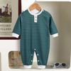 Baby Boy Long Sleeve Striped Romper Newborn Spring Autumn Outfit