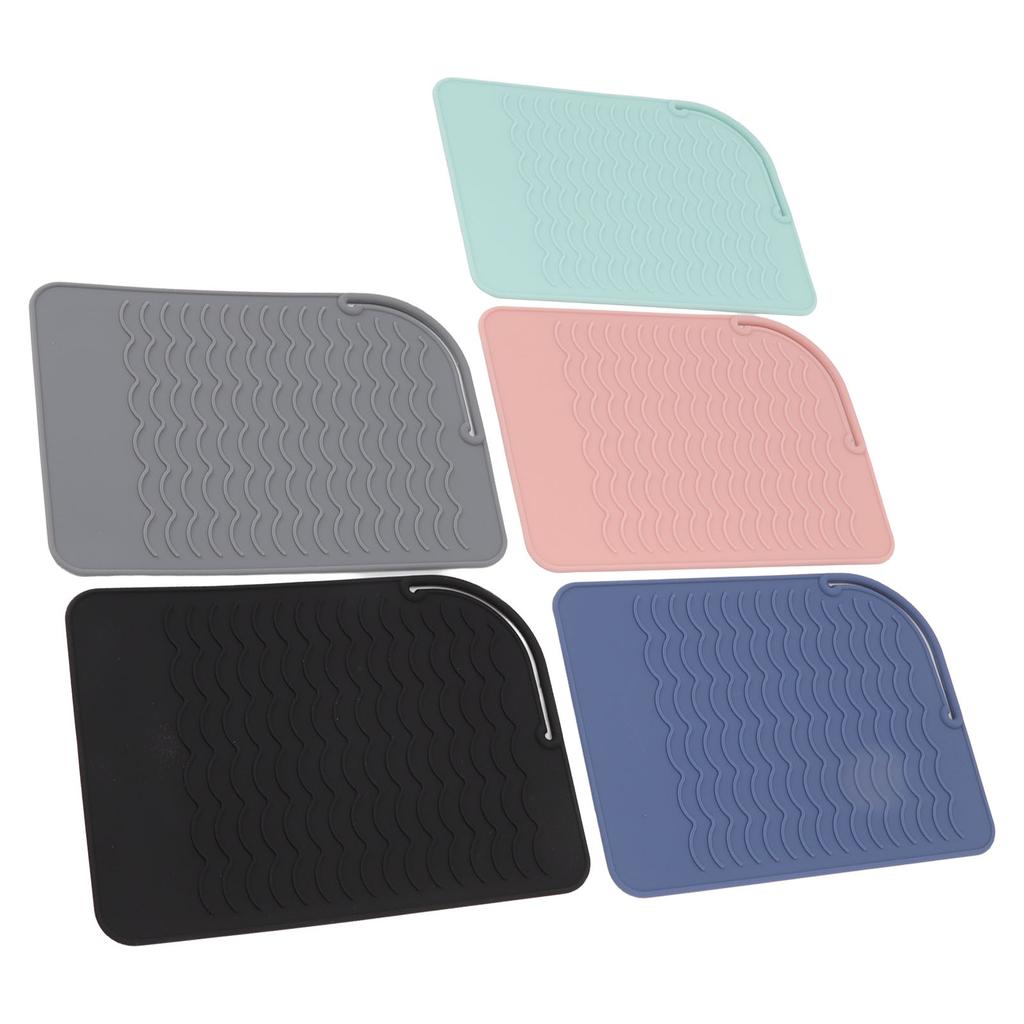 5Pcs Heat Resistant Silicone Mat Pouch for Curling Irons Hair Straighteners Flat Irons