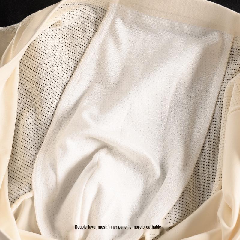 Saténové chladivé pánské bezešvé spodní prádlo se středním pasem z ledového hedvábí - Prodyšné a antibakteriální