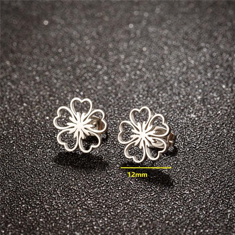Winter Plum Blossom Earrings Studs for Women Girls Stainless Steel Jewelry Small Flower Earings Wedding Jewelry Korean