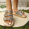 Mode Damen Hausschuhe Übergröße Modische Pailletten Flache Schuhe Neue Sexy Gürtelschnalle Sandalen Outdoor Casual Damen Hausschuhe Slides Damen