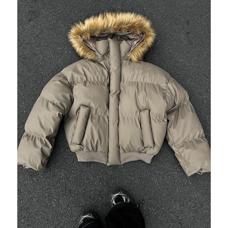 

Men s American Style Fur Collar Hooded Down Parka - Clean Fit Winter Jacket XL хакі