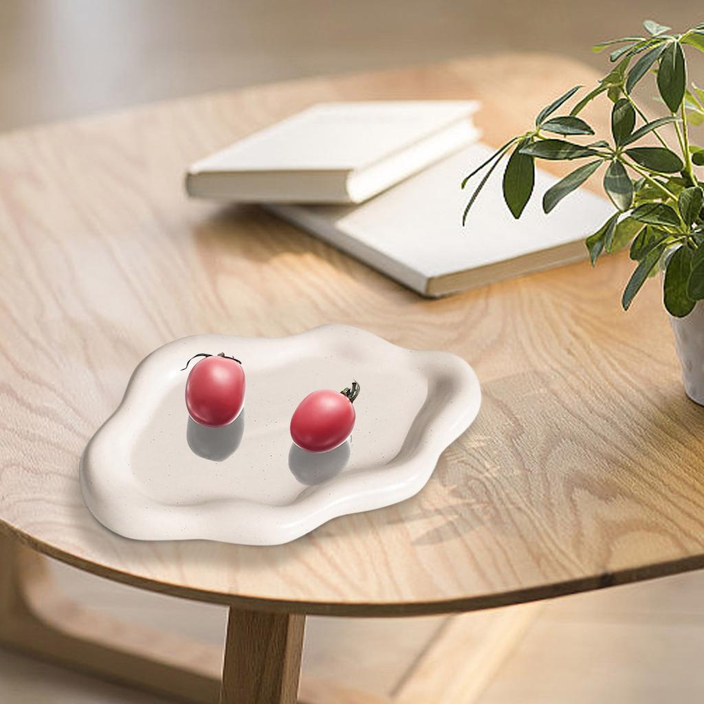 INS Style Cloud Shape Jewelry Dish for Ladies Jewelry Tray Ceramic Plate Exquisite Ornaments Trinket Tray Dish for Birthday Gift