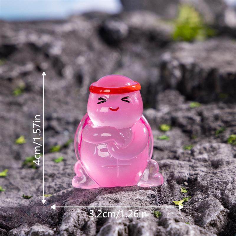Cute Mini Luminous Kung Fu Turtle Micro Landscape Ornaments Car Home Decoration Glowing In Dark Turtle Toy DIY Accessories Gifts