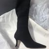 Fashion Women Stretch Slim Modern Long Boots Pointed Toe Knee High Booties Street Style High Heels Party Stripper Female Shoes