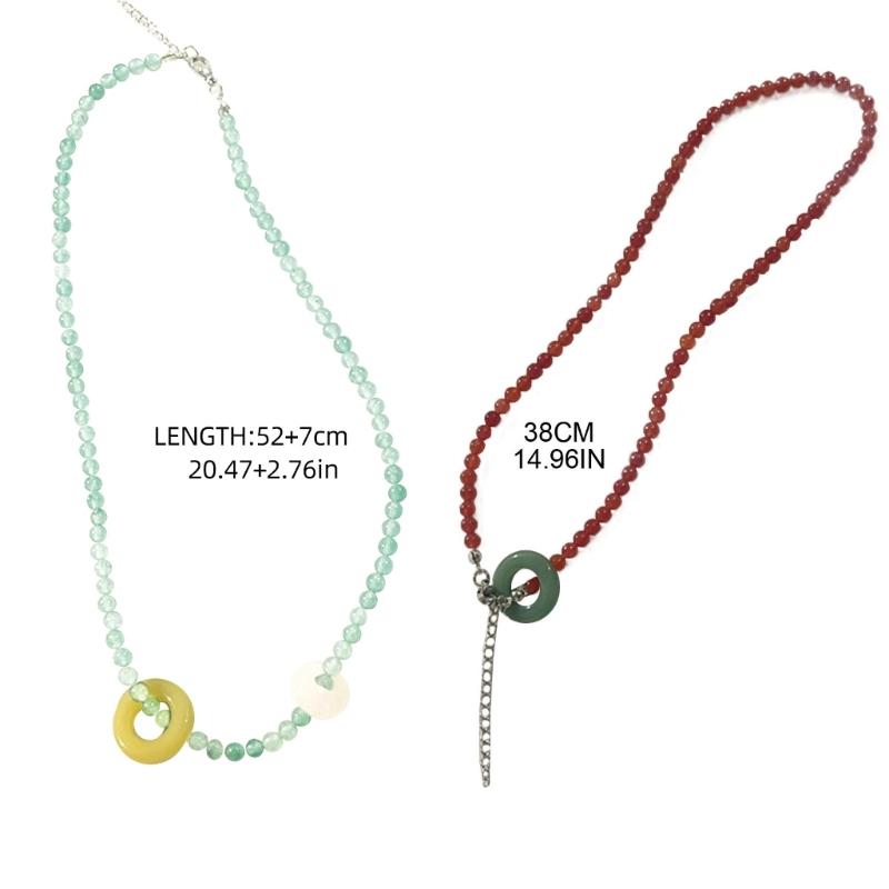 Fashion Crystal Beads Necklace Sweet Neck Jewelry Cute Circle Pendant Choker Neck Chain Gift Unique Elegant Accessory