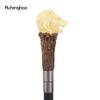 Yellow Resin Lion Head Tree Root Walking Cane Fashion Decorative Steel Stick Gentleman Elegant Cosplay Cane Knob Crosier 94cm