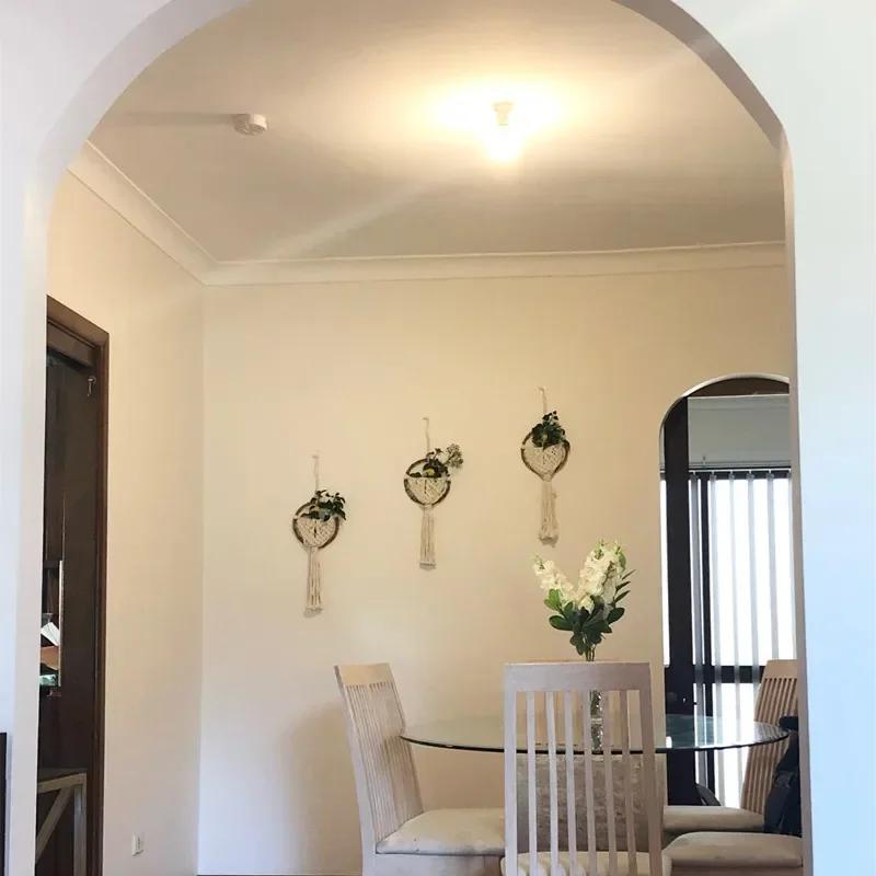 Makramé nástěnná dekorace Nordic Ins Dekorace na zeď do interiéru Domácí pozadí Kulatá nástěnná tapiserie Tkaný květináč Dekorace na kolejní pokoj Kanye