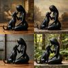 Minimalistische Frau und Hund Freundschaftsskulptur Haustierliebhaber Kunst Schreibtisch Hundestatue Wohnzimmer