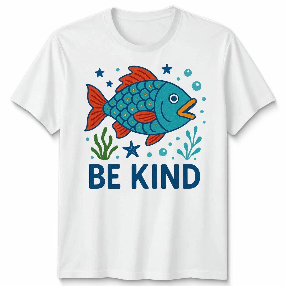 Be Kind Rainbow Fish Unisex T shirt Fish World Book Day First Day Of School 2XL