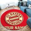 FC Bayern Munchen Custom Name Round Area Rug,Carpet Rug for Living Room Bedroom Sofa Playroom Decor,Non-slip Floor Mat