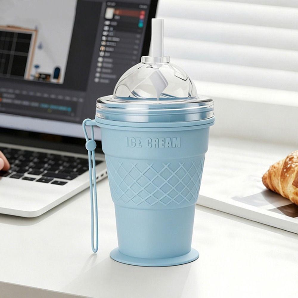 Ice Cream Design Foldable Ice Ball Cup Leak-Proof Ice Cube Water Bottle  Office