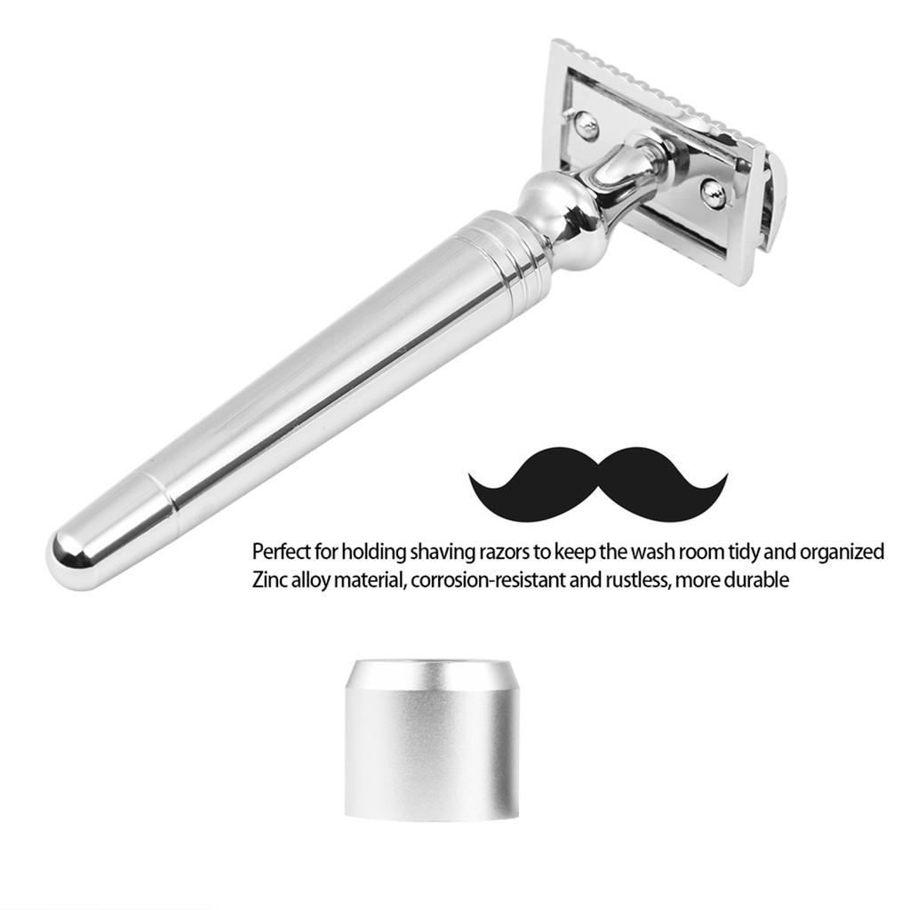 Round Mustache Shaver Brush Base Razor Shaving Brush Stand Zinc Alloy Holder Stable