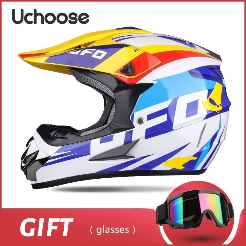 Free Gift Kids Protective Helmet Motocross Motorcycle Moto Bike Full Face Helmet Adult Women Racing Sports Off-road Scooter ATV