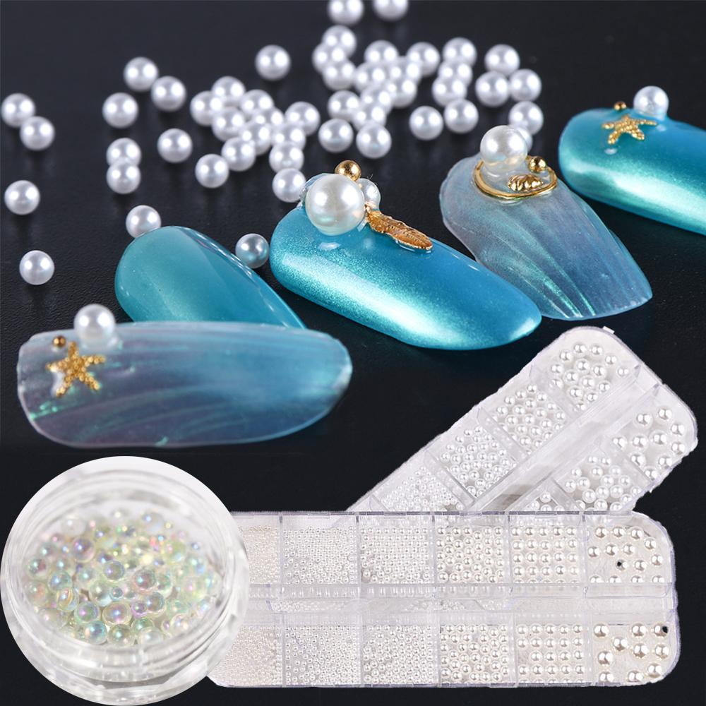 

Микро стеклянные шарики разных размеров для украшения ногтей AB Crystal Rhinestones Маникюрные крошечные жемчужины для ногтей