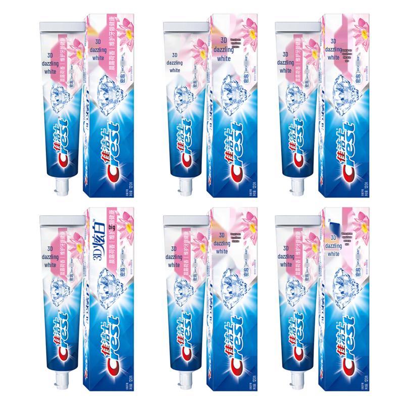 Crest 3D White Morning Dew Lotus Toothpaste, 6 x 120g Pack