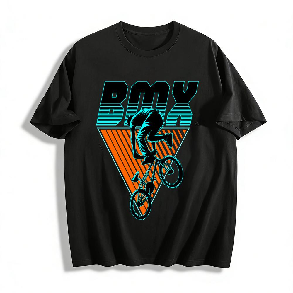

BMX Extreme Sport Graphic Cool Loose Fit Casual Short Sleeve Tee Pure cotton T-shirt XXS