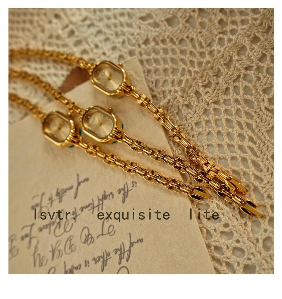 LSVTR Vintage Leichter Luxus Gold Armbanduhr für Damen
