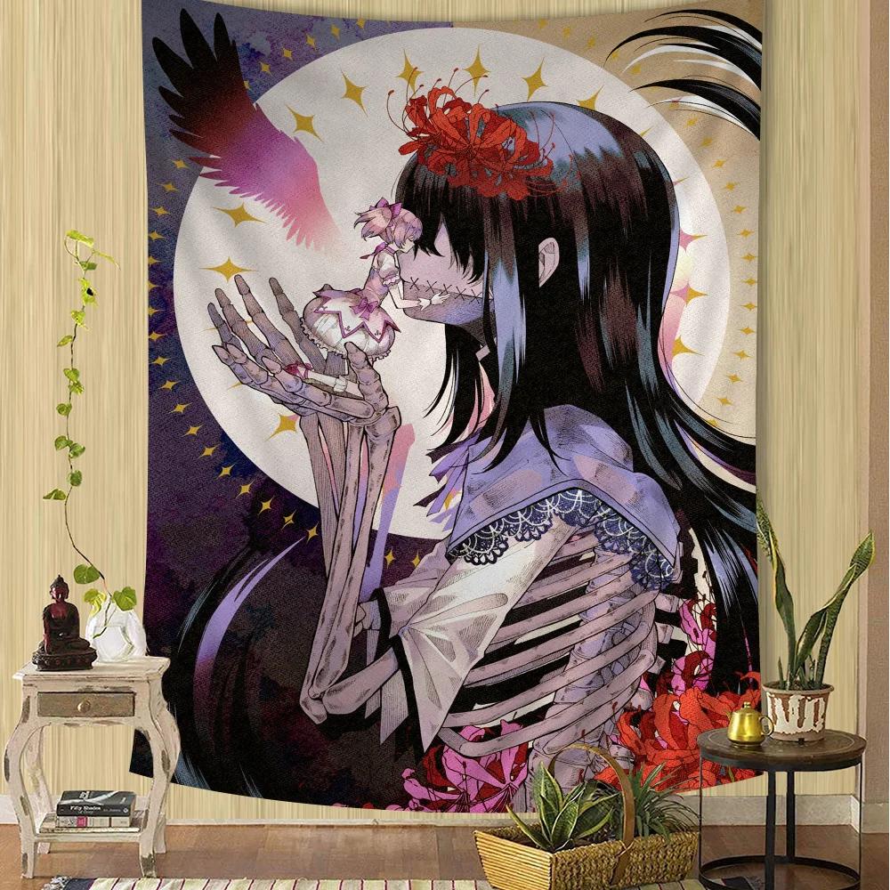 

Puella Magi Madoka Magica Cartoon Tapestry Bohemian Wall Tapestries Mandala Home Decor 74x94cm(29x37in)