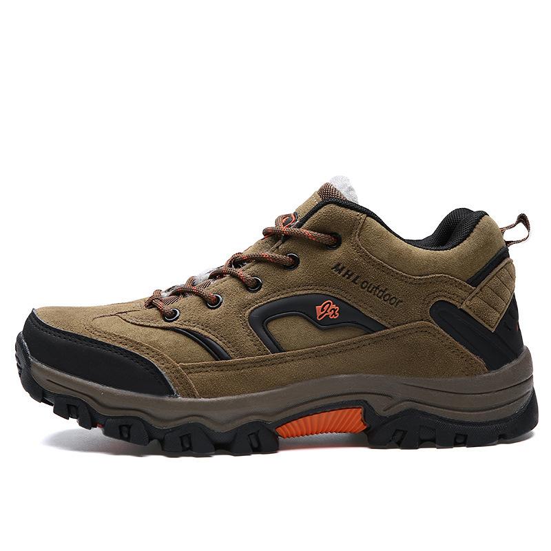 Autumn and Winter Velvet Outdoor Hiking Large Size Men's Shoes Trendy New Hiking Shoes Line Shoes Comfortable Low-top Sports Shoes