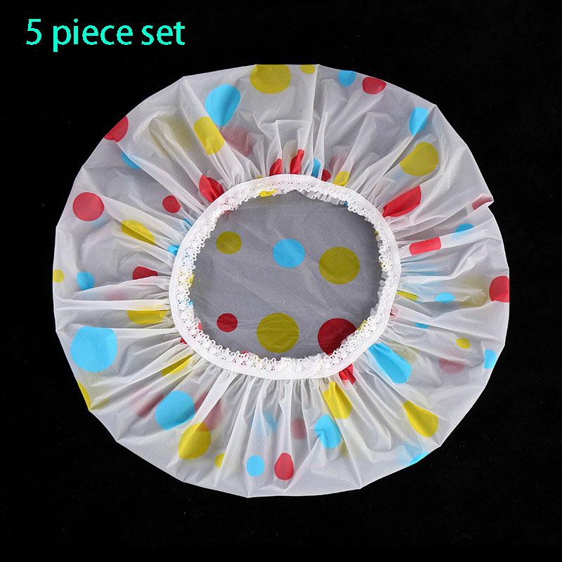 5-10PCS Thick Shower Cap For Women Waterproof Shower Cute Home Use Anti Oil Fume Foam Bath Children's Shower Cap And Head Cover