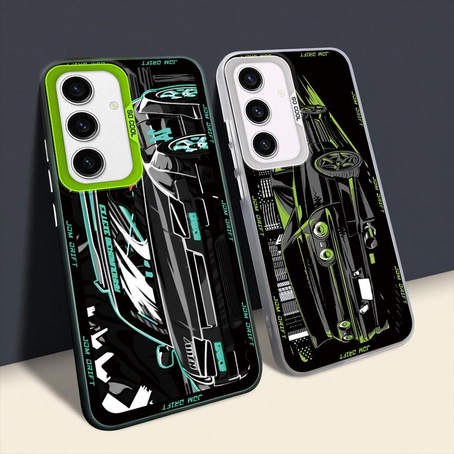 Case for Samsung Galaxy A53 A73 A51 A56 A71 A72 A35 A26 A36 A54 A52 A55 Soft Cover Japanese JDM Drift Car