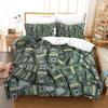 Gelddruck Bettbezug King/Queen Größe, Dollar-Scheine mit dem Porträt von Ben Franklin, Dekoratives 2/3-teiliges Polyester-Bettwäscheset