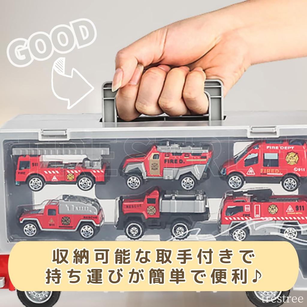 TRESTREE Car Toy Fire Truck Toy Mini Car Educational Toy Educational Toy Tow Truck Car Toy Working Car Toy Crawling Toy Kids Gift (Blue)