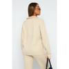 Frauen lose gestrickte Pullover Langarm übergroße hohe Kragen warme Pullover Mode weibliche Herbst Büro Casual Pullover Top Wolle Reißverschluss Anzug zweiteilig