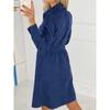 Damen Cordhemdkleid Langarm Knopfleiste Midi Maxi Kleid Herbst Winter