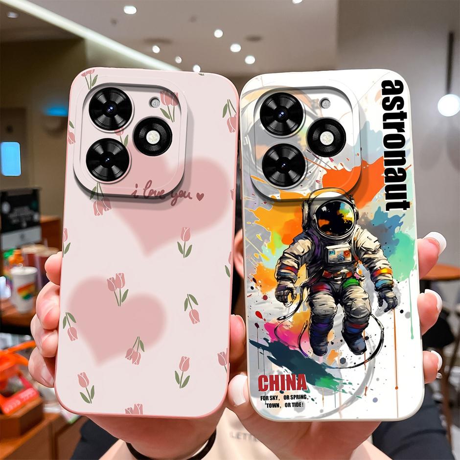 For Tecno Spark Go 2024 Casing Fashion Coconut Tree Liquid Silicone Soft TPU Shockproof Phone Cover For TecnoSpark Go 2024 Funda