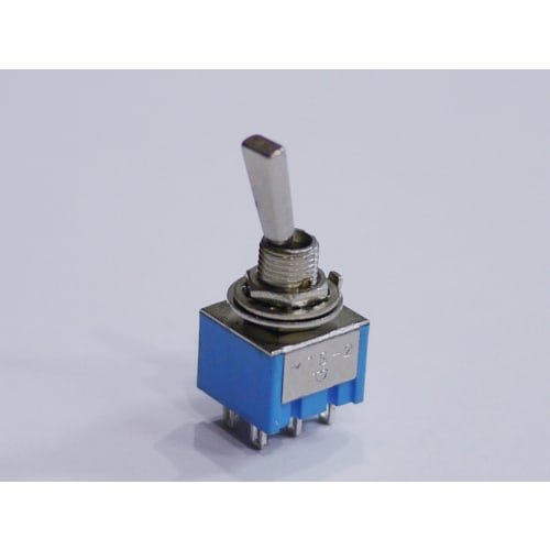 Mini Switch, ON-ON Type, 2-Pole, 2-Contact, 6-Pin, Blue, for Guitar/Effects/Electronic Circuits (Set of 2)