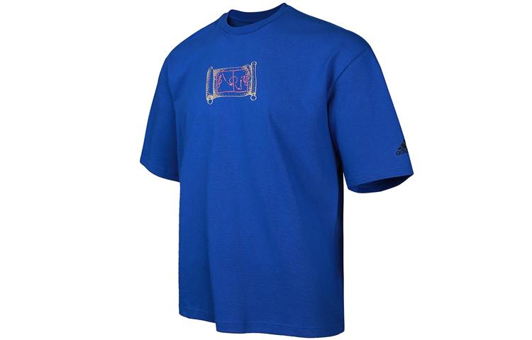 Adidas T Shirts Men's Blue Crew Neck Moderate Straight Fit GF4001