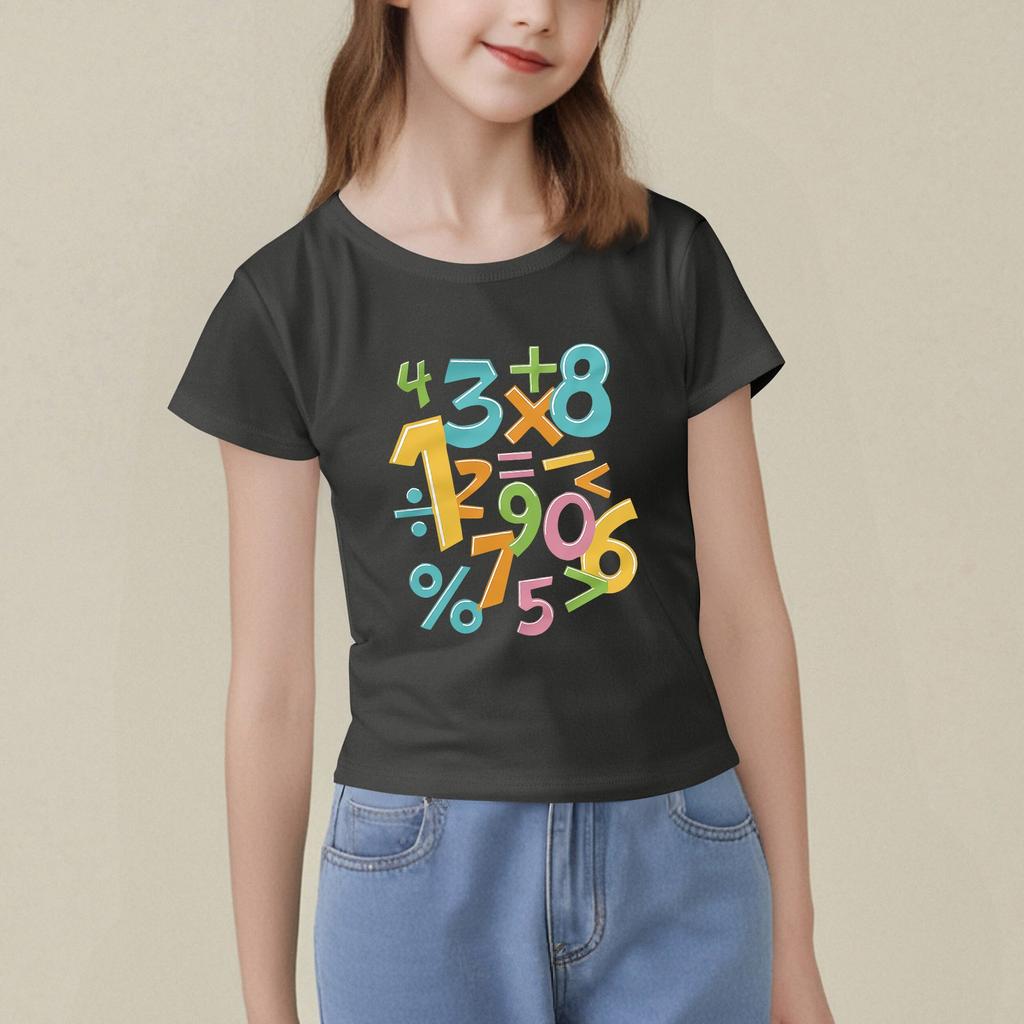 Dziecięca Koszulka z Nadrukiem z Krótkim Rękawem z Okrągłym Dekoltem Casualowa Wygodna Luźna Lekka