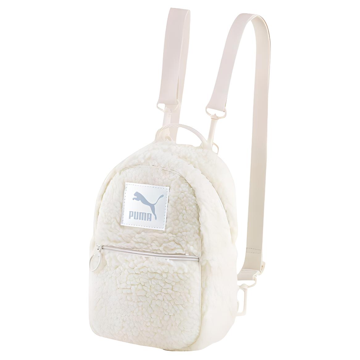 

New PUMA Sherpa Backpack Mini Women s White 078190-03 15.5*8*21CM