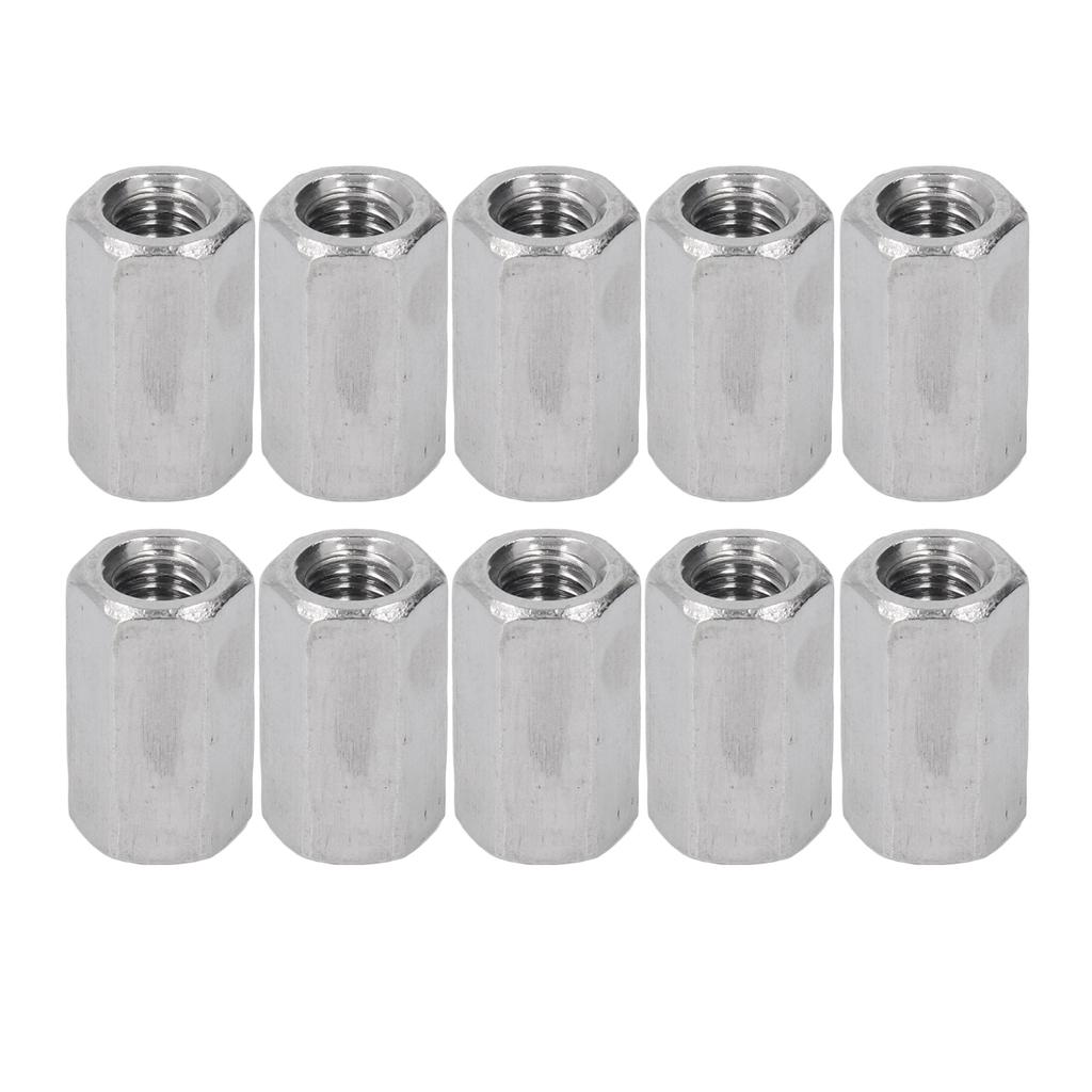 10 szt. Nakrętka łącząca Stal nierdzewna 304 Nakrętka łącząca pręt Sześciokątna M8 Element złączny do gospodarstwa domowego